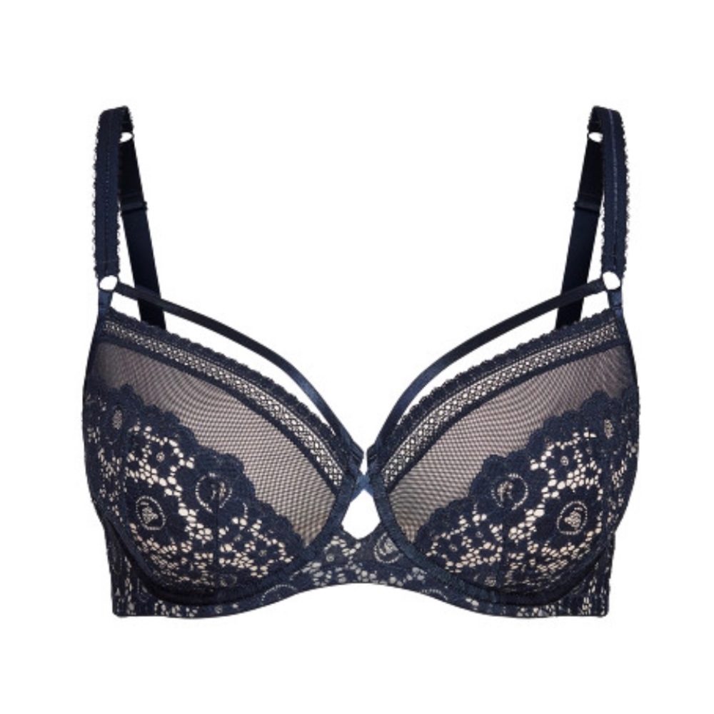 NWT Navy blue partially lined underwire bra 40G